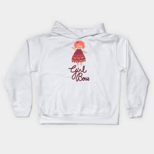 Girl Boss in Wine and Coral Kids Hoodie